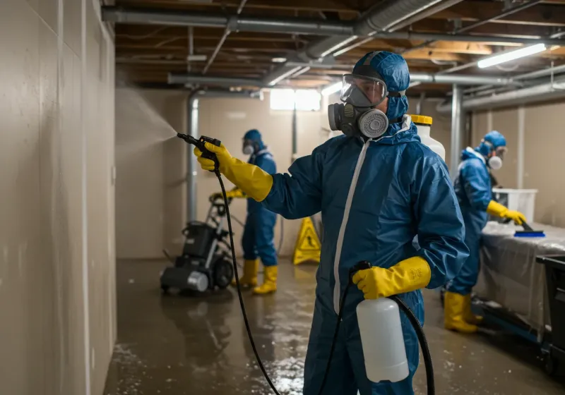 Basement Sanitization and Antimicrobial Treatment process in East Garden City, NY