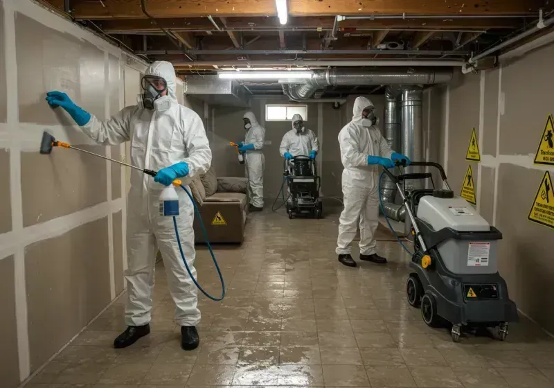 Basement Moisture Removal and Structural Drying process in East Garden City, NY